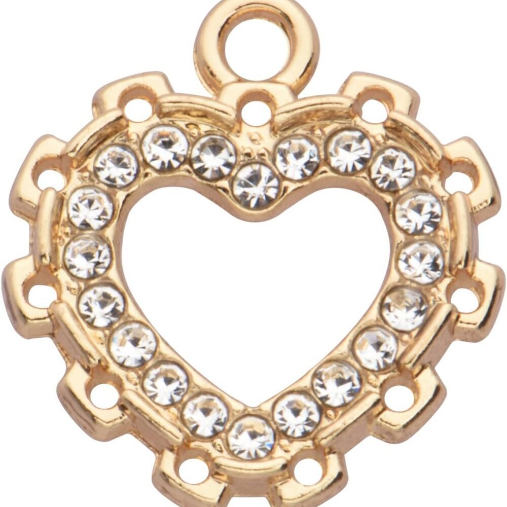 Pack of 20 Rhinestone Charms Gold Plated Pendants Pave Crystal Accessories for N